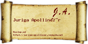 Juriga Apollinár névjegykártya